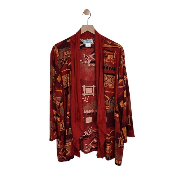 Southwest Indian Foundation Sz S  Lagenlook Rich Rayon Open Draping Cardigan - Picture 1 of 5